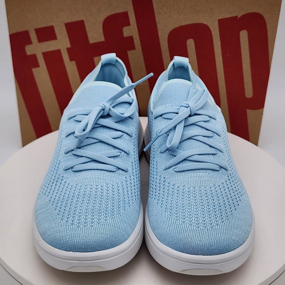 NEW - FitFlop Super-Q Knit Slip-On Lace Women's Sneakers Sky Blue - Size 7.5 - Picture 6 of 8